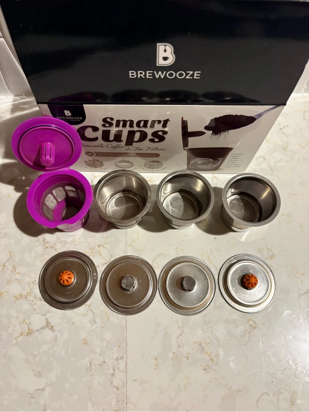 Reusable coffee and tea filters lot 4 total stainless steel and BPA free plastic
